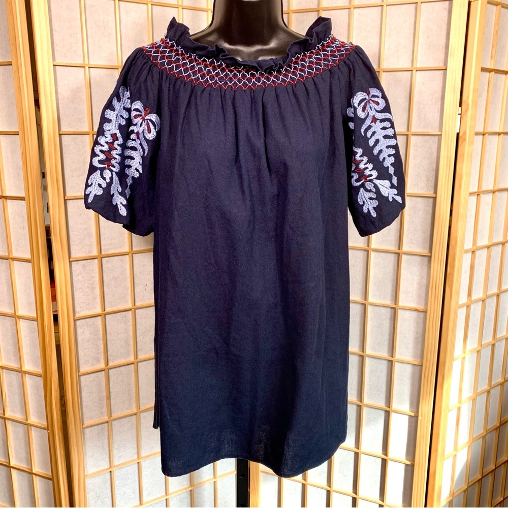 Rebellion 100% Cotton Embroidered Mini Dress / Coverup